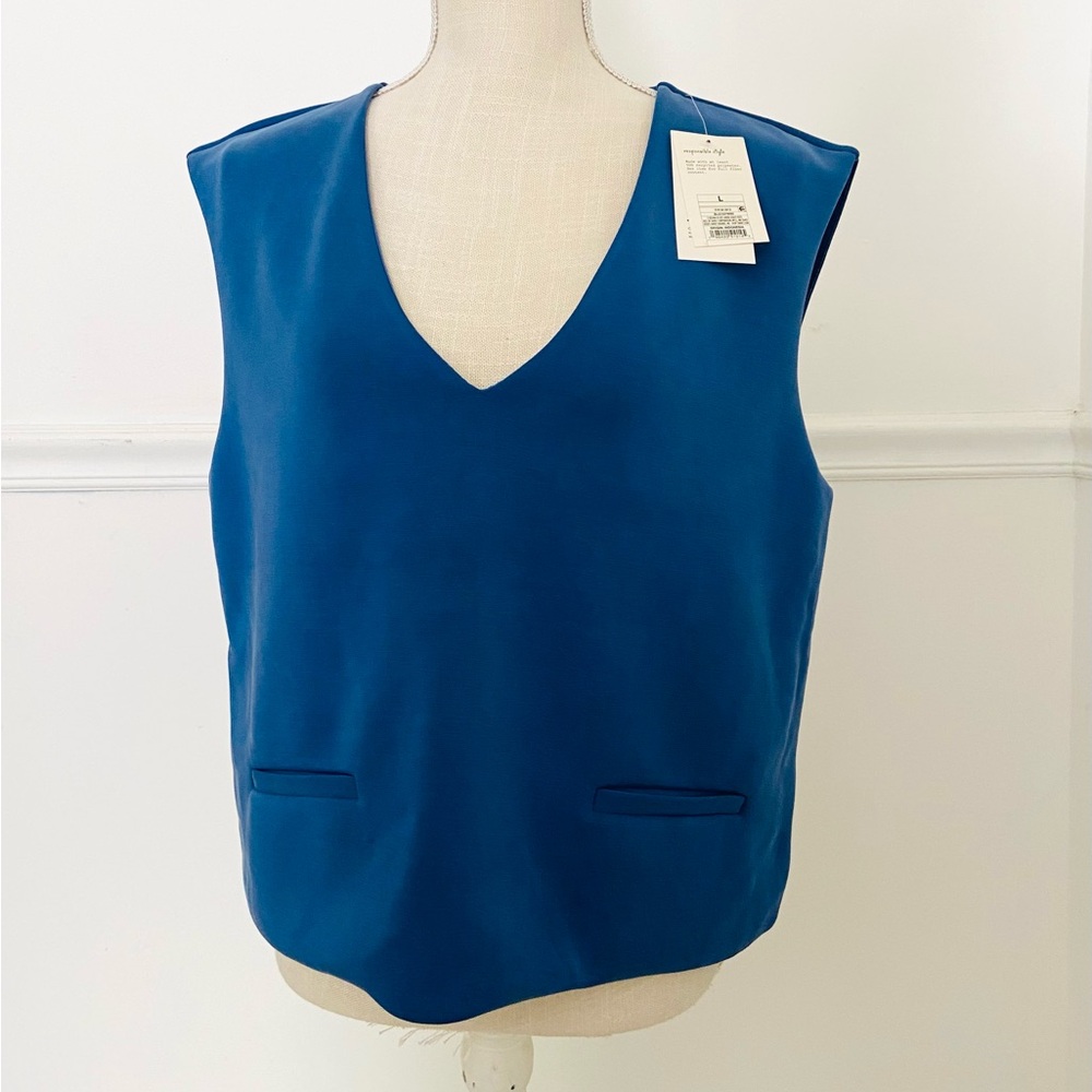 NWT Large Sky Blue Vest Brand: A New Day.  Very Soft